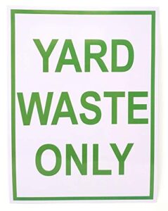 zaeo yard waste only decal - sticker for trash cans, garbage cans and containers - 8 inches x 6 inches (green, 1)