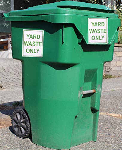 ZAEO Yard Waste Only Decal - Sticker for Trash Cans, Garbage Cans and Containers - 8 Inches x 6 Inches (Green, 1)