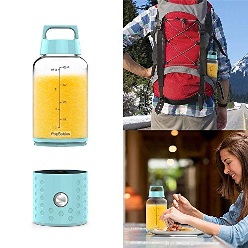 Portable Blender, PopBabies Personal Blender, Smoothie Blender. Rechargeable USB Blender & Travel Bottle