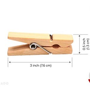 Eldorado Clothespins, Natural Wood, 3" x 0.5" inches, Super Value Pack of 1,000 for Multipurpose Everyday Clothing, Laundry, Drying, Crafts, and DIY Projects, Size XL. (1000)