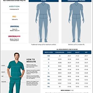 Adar Addition Go-Basic Scrub Set for Men - Classic V-Neck Scrub Top & Cargo Scrub Pants - A9300 - Eggplant - M