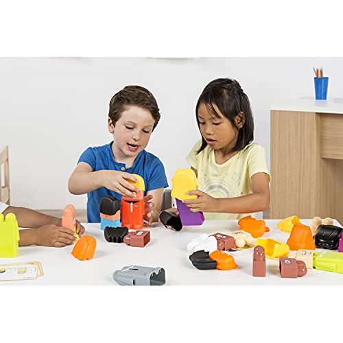 Miniland Family Diversity Blocks Game, 3-6 Years, 1-6 Players, Empathy, Cultural and Racial Inclusion, Build Self Esteem, Build Block Families (32365)