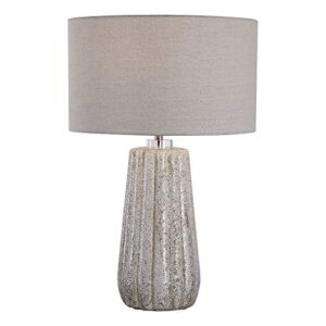uttermost pikes stone-ivory and taupe ceramic table lamp