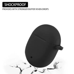 Haotop Soft Silicone Shockproof Protective Skin Case Cover Compatible with Google Pixel Buds 2 (Black)