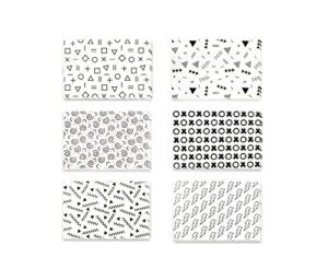 36 pack all occasion assorted blank greeting cards - 80's retro black and white designs - greeting cards with envelopes included 4 x 6 inches thank you cards, birthdays, graduations,congratulations