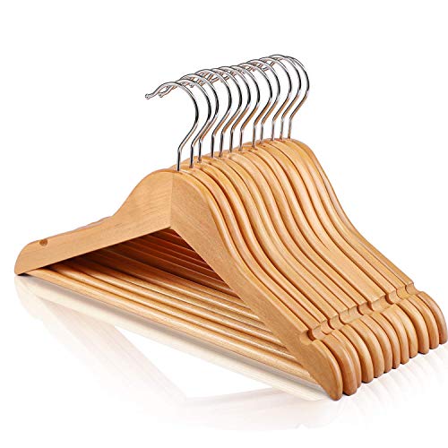 HOUSE DAY Wooden Baby Hangers for Closet 20 Pack, Kids Wooden Hangers Baby Clothes Hangers, 360° Swivel Hook Heavy Duty Toddler Hangers Baby Coat Hangers for Suits, Pants and Jackets, Natural