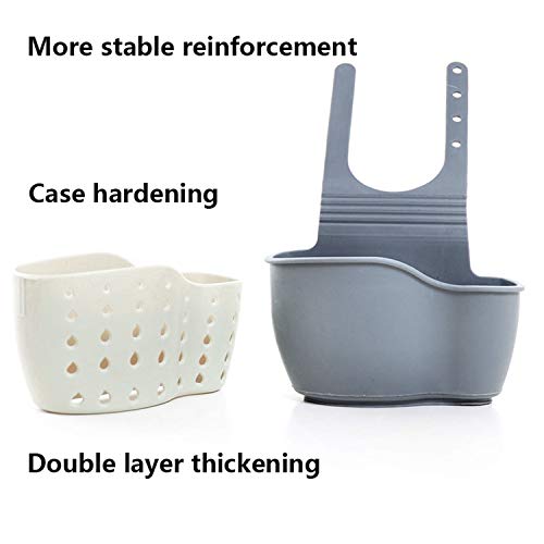 YYaaloa Sink Basket Sink Strainers Basket Kitchen Drain Shelf Sink Storage Holder (style 2- Beige)