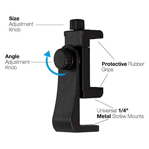 Phone Tripod Mount Adapter Cell Phone Holder Stand Compatible with iPhone 11 Pro Xs XR Max X 8 7 6 6s Plus Samsung Nexus with Wireless Remote Control 360°Rotation for Selfie Stick Tripod Smartphone