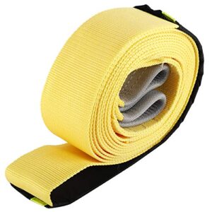 NovelBee 3" x 20' Heavy Duty Recovery Tow Strap,Emergency Off Road Towing Rope with Green Fluorescent Protective Sleeve