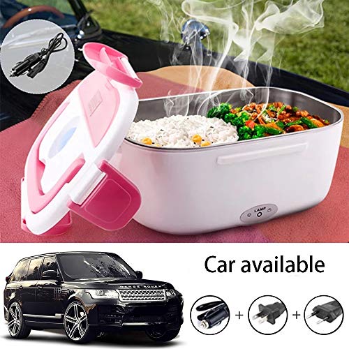 Viowey Electric Lunch Box, 2 in 1 Portable Self Heating Lunch Box for Car Office School Home Use, 12v & 110v Car Food Warmer With Removable 1.5l Stainless Steel Container