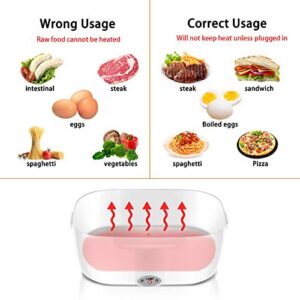 Viowey Electric Lunch Box, 2 in 1 Portable Self Heating Lunch Box for Car Office School Home Use, 12v & 110v Car Food Warmer With Removable 1.5l Stainless Steel Container