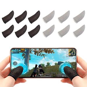 newseeg mobile game finger sleeve[12 pack], [thinner&softer] touch screen finger sleeve breathable anti-sweat sensitive shoot and aim keys for rules of survival/knives out for android&ios