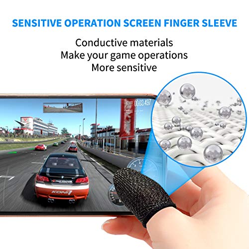 Newseeg Mobile Game Finger Sleeve[12 Pack], [Thinner&Softer] Touch Screen Finger Sleeve Breathable Anti-Sweat Sensitive Shoot and Aim Keys for Rules of Survival/Knives Out for Android&iOS