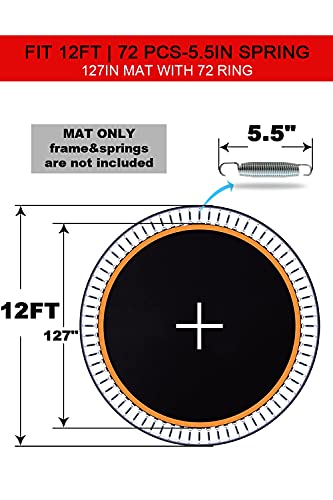 JumpTastic 127in Trampoline Mat, Fits 12Ft Frame Use 5.5in Spring (Not Include Spring, Mat's Diameter:127in)