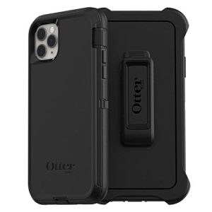 otterbox iphone 11 pro max (only) defender series case - single unit ships in polybag, ideal for business customers - black, rugged & durable, with port protection, includes holster clip kickstand