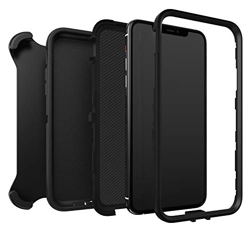 OtterBox iPhone 11 Pro Max (Only) Defender Series Case - Single Unit Ships in Polybag, Ideal for Business Customers - BLACK, rugged & durable, with port protection, includes holster clip kickstand