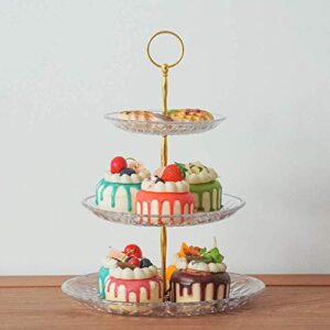 Artliving Acrylic Clear 3-Tier Cupcake Stand Cake Stand Dessert Stands Plate Tea Party Serving Platter Display Tower
