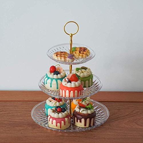 Artliving Acrylic Clear 3-Tier Cupcake Stand Cake Stand Dessert Stands Plate Tea Party Serving Platter Display Tower