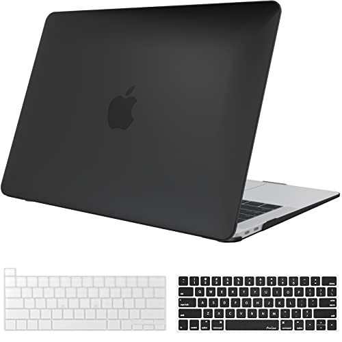 ProCase MacBook Pro 13 Case 2019 2018 2017 2016 Release A2159 A1989 A1706 A1708, Hard Case Shell Cover and Keyboard Skin Cover for MacBook Pro 13 Inch with/Without Touch Bar -Black