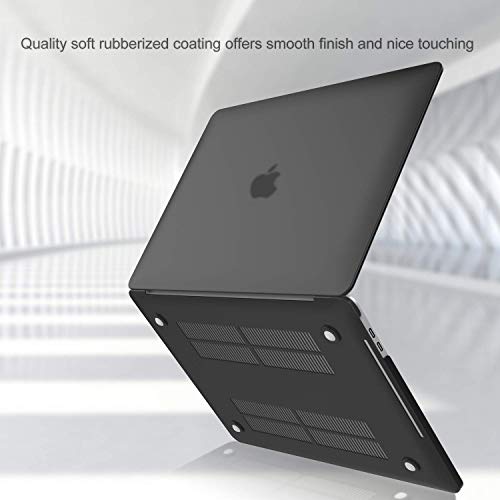 ProCase MacBook Pro 13 Case 2019 2018 2017 2016 Release A2159 A1989 A1706 A1708, Hard Case Shell Cover and Keyboard Skin Cover for MacBook Pro 13 Inch with/Without Touch Bar -Black