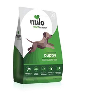 nulo frontrunner all breed puppy food, premium dry small kibble puppy food, ancient grains promote fullness with bc30 probiotic & dha to boost cognitive development