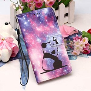 Asdsinfor Compatible with Redmi Note 9S Case Stylish Wallet Case Credit Cards Slot with Stand for PU Leather Shockproof Flip Compatible with Xiaomi Redmi Note 9 Pro/Note 9 Pro Max Panda Baby YB-XC