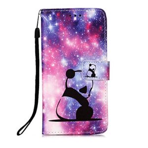 Asdsinfor Compatible with Redmi Note 9S Case Stylish Wallet Case Credit Cards Slot with Stand for PU Leather Shockproof Flip Compatible with Xiaomi Redmi Note 9 Pro/Note 9 Pro Max Panda Baby YB-XC