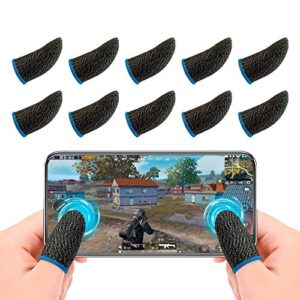 newseego mobile game finger sleeve[10 pack], [competition version] touch screen finger sleeve breathable anti-sweat sensitive shoot and aim keys for rules of survival/knives out for android & ios