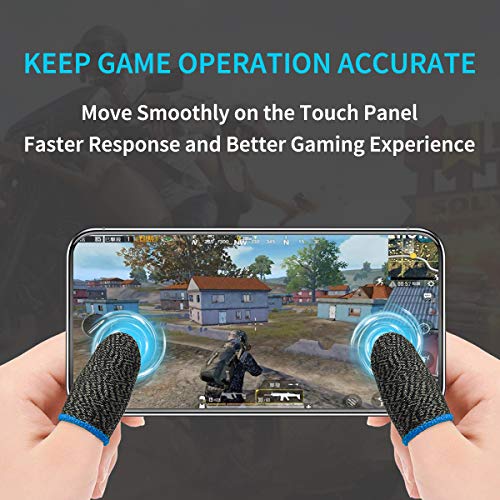 Newseego Mobile Game Finger Sleeve[10 Pack], [Competition Version] Touch Screen Finger Sleeve Breathable Anti-Sweat Sensitive Shoot and Aim Keys for Rules of Survival/Knives Out for Android & iOS