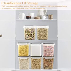 Blingco Cereal Container Food Storage Containers, Airtight Dry Food Storage Containers Set of 8 (2.5L/85oz) for Flour, Sugar, Cereal and Pantry Storage Containers with Black Locking Lids