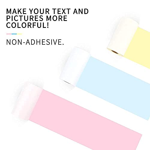 Phomemo M02 Mini Printer- Bluetooth Thermal Photo Printer with 3 Rolls Colorful Non-Adhesive Paper, Compatible with iOS + Android for Plan Journal, Study Notes, Art Creation, Work, Gift