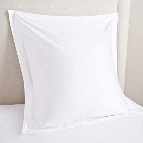 European Square Pillow Shams Set of 2 White 600 Thread Count 100% Egyptian Cotton Pack of 2 Euro 26X26 White Pillow Shams Cushion Cover, Cases Decorative Pillow Covers (White,European 26 x 26)