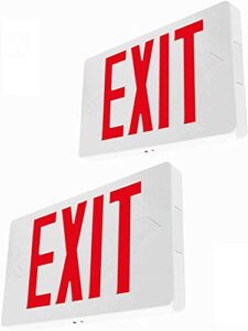 litufine ultra slim led exit sign, red letter emergency exit lights, 120v-277v universal mounting double face (2-pack)