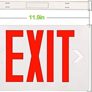 Litufine Ultra Slim LED Exit Sign, Red Letter Emergency exit Lights, 120V-277V Universal Mounting Double Face (2-Pack)