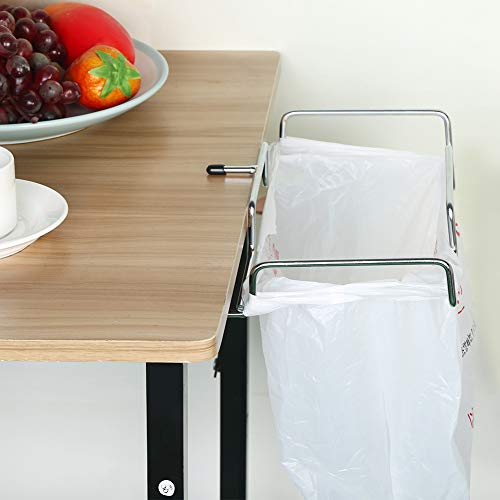 1 Pieces Over The Cabinet Plastic Bag Holder Hanging Trash Bag Holder Made of Metal Garbage Bag Hanging Rack Rubbish Bag Holder for Kitchen Cabinets Doors and Cupboards, Under Sink Bag Holde