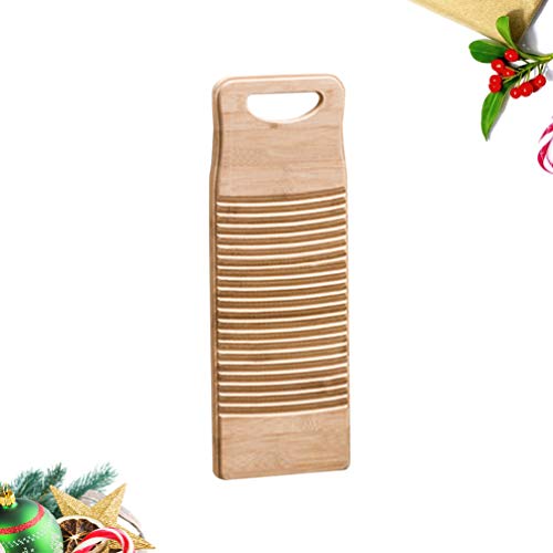 Hemoton Bamboo Wood Washing Clothes Washboard Laundry Washboard Hand Wash Board for Home Laundry Supplies M