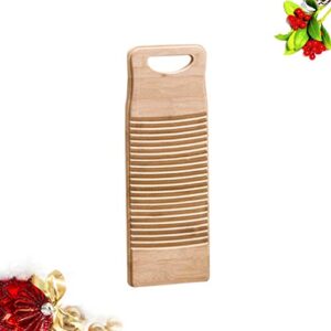 Hemoton Bamboo Wood Washing Clothes Washboard Laundry Washboard Hand Wash Board for Home Laundry Supplies M