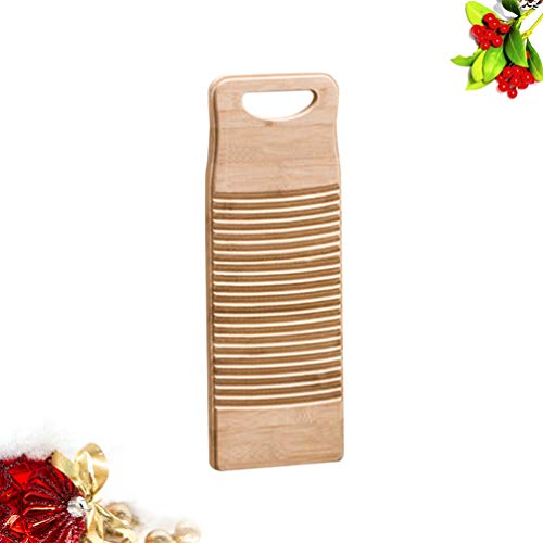 Hemoton Bamboo Wood Washing Clothes Washboard Laundry Washboard Hand Wash Board for Home Laundry Supplies M