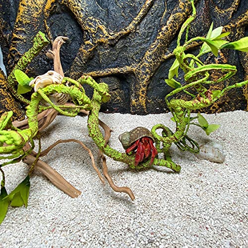 Hamiledyi Lizard Climbing Jungle Vines 9.8FT Flexible Reptile Leaves with Suction Cups Reptile Tank Habitat Decor for Gecko, Snakes,Chameleon,Bearded Dragon