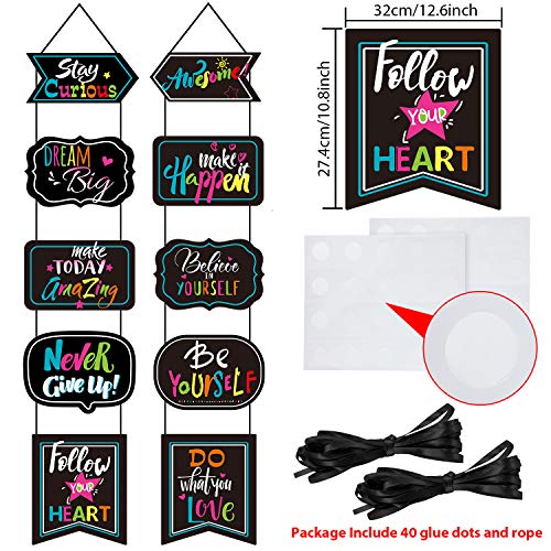 Classroom Decoration Motivational Banner Poster Inspirational Cards Motivation Porch Sign Positive Sayings Accents Cutouts for Students Teacher Educational Bulletin Board Office Home School Nursery