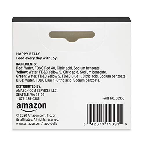 Amazon Brand - Happy Belly Assorted Food Coloring, 1.2 fl oz