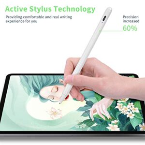 Electronic Stylus for iPad 5th Generation 9.7" 2017 Pencil,Type-C Rechargeable Active Capacitive Pencil Compatible with Apple iPad 5th Gen 9.7-inch Stylus Pens,Good on iPad Drawing Pens,White