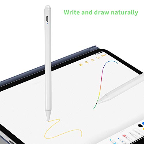 Electronic Stylus for iPad 5th Generation 9.7" 2017 Pencil,Type-C Rechargeable Active Capacitive Pencil Compatible with Apple iPad 5th Gen 9.7-inch Stylus Pens,Good on iPad Drawing Pens,White