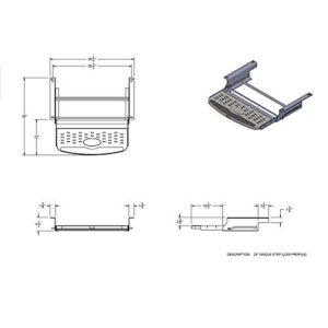 RecPro RV Steps 24" Single Step Low Profile in Black | RV Stairs | RV Exterior Steps | Camper Steps FP-1200