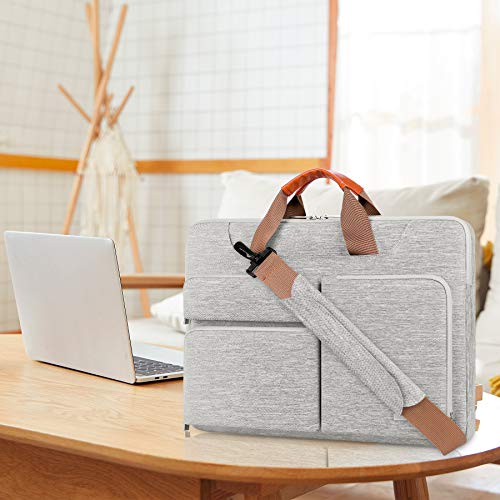 Lacdo 360° Protective Laptop Shoulder Bag Sleeve Case for 13 Inch New MacBook Air M2/M1 2022-2010 | 13 Inch New MacBook Pro M2/M1 2022-2012 | Surface Book 3 2 | 13" HP Acer ASUS Lenovo Computer, Gray