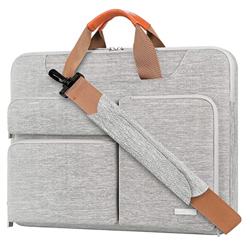 Lacdo 360° Protective Laptop Shoulder Bag Sleeve Case for 13 Inch New MacBook Air M2/M1 2022-2010 | 13 Inch New MacBook Pro M2/M1 2022-2012 | Surface Book 3 2 | 13" HP Acer ASUS Lenovo Computer, Gray