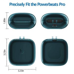 Clear Cover for Powerbeats Pro Case, KMMIN Transparent Case Cover for 2019 Newest Beats Powerbeats Pro Soft TPU Portable Shockproof Scratch-Resistant Skin with Anti-Lost Lanyard and Storage Case