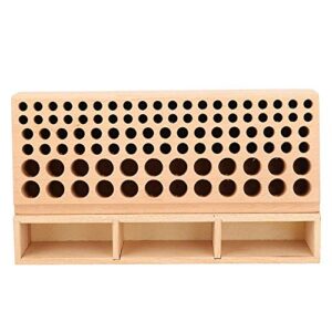 gloglow leather tool holder, 98 holes wooden leather tools storage box hand work tool organizer rack (100 holes)