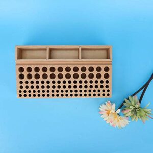 GLOGLOW Leather Tool Holder, 98 Holes Wooden Leather Tools Storage Box Hand Work Tool Organizer Rack (100 Holes)