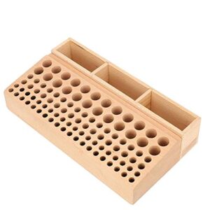 GLOGLOW Leather Tool Holder, 98 Holes Wooden Leather Tools Storage Box Hand Work Tool Organizer Rack (100 Holes)